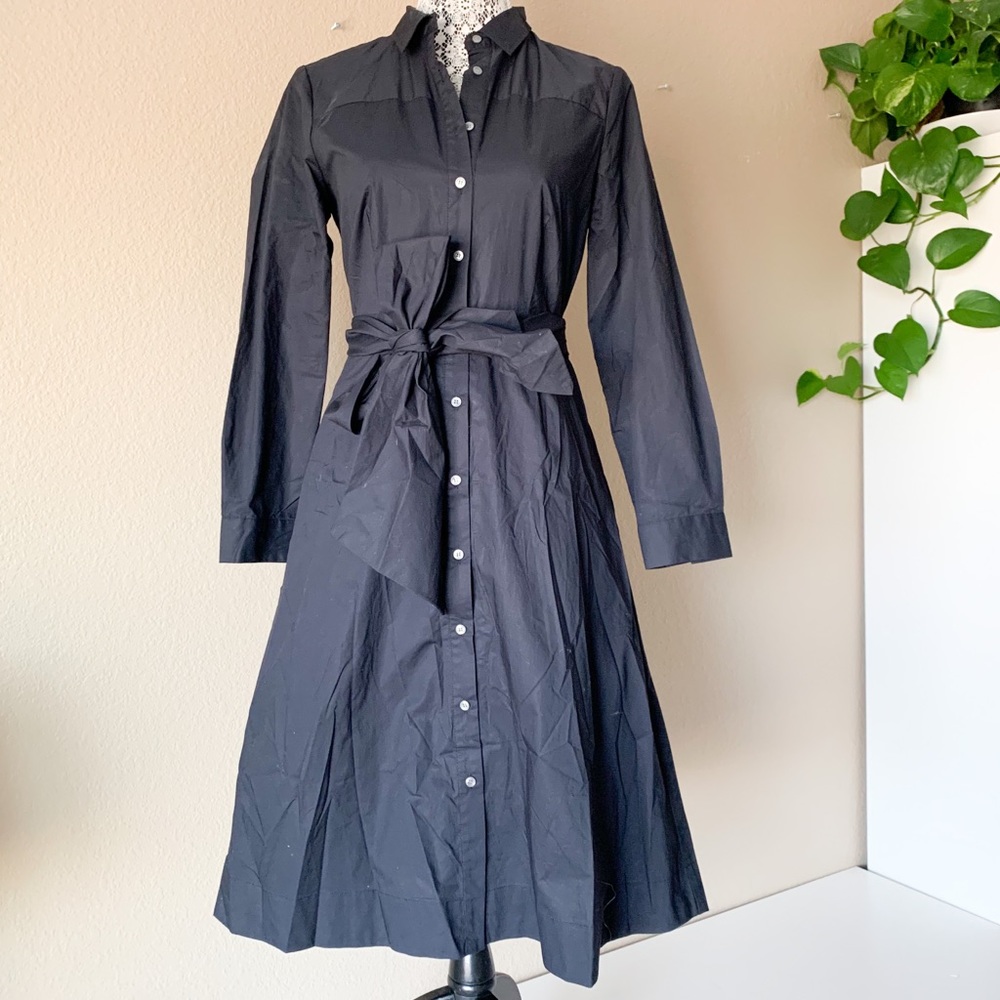 NWT J. Crew Classic Fit Black Shirt Dress, Size 6